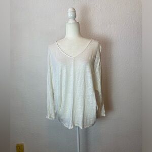 Garnet hill 100% organic line long sleeve top size L